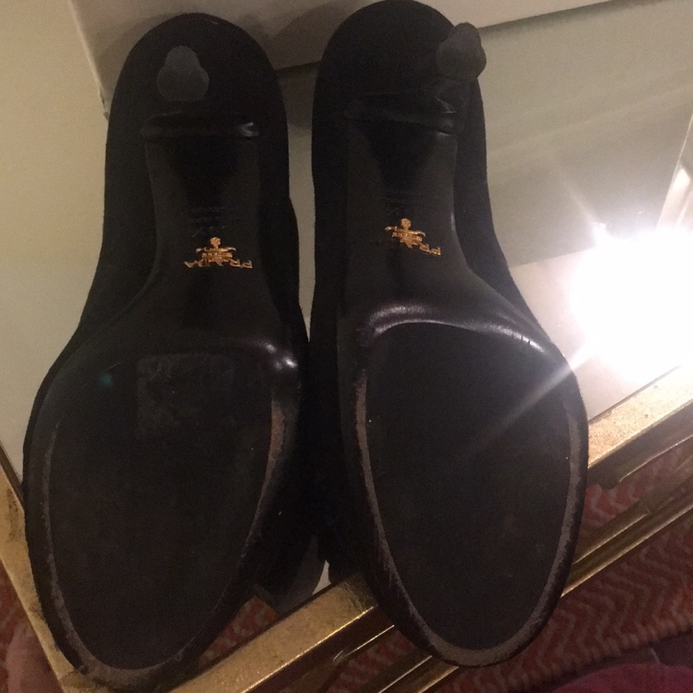Prada black suede open toe heel size 39.5 - Picture 3 of 4
